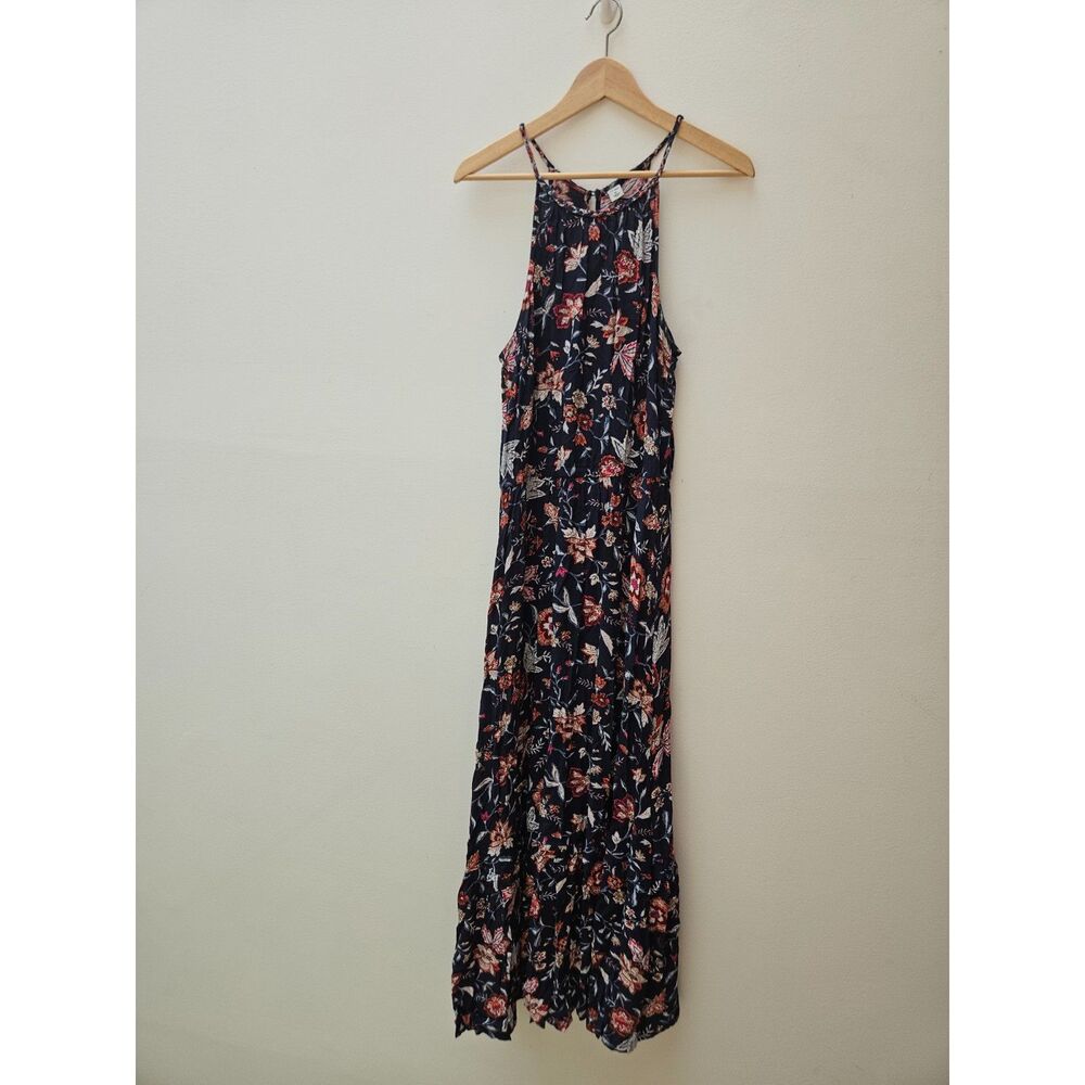 Old Navy Womens Tropical Floral Maxi Dress M Boho Island Travel